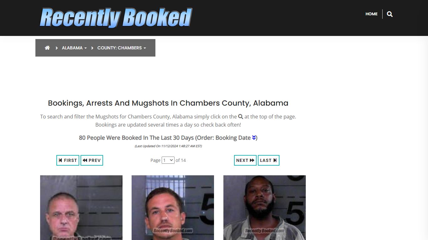 Bookings, Arrests and Mugshots in Chambers County, Alabama