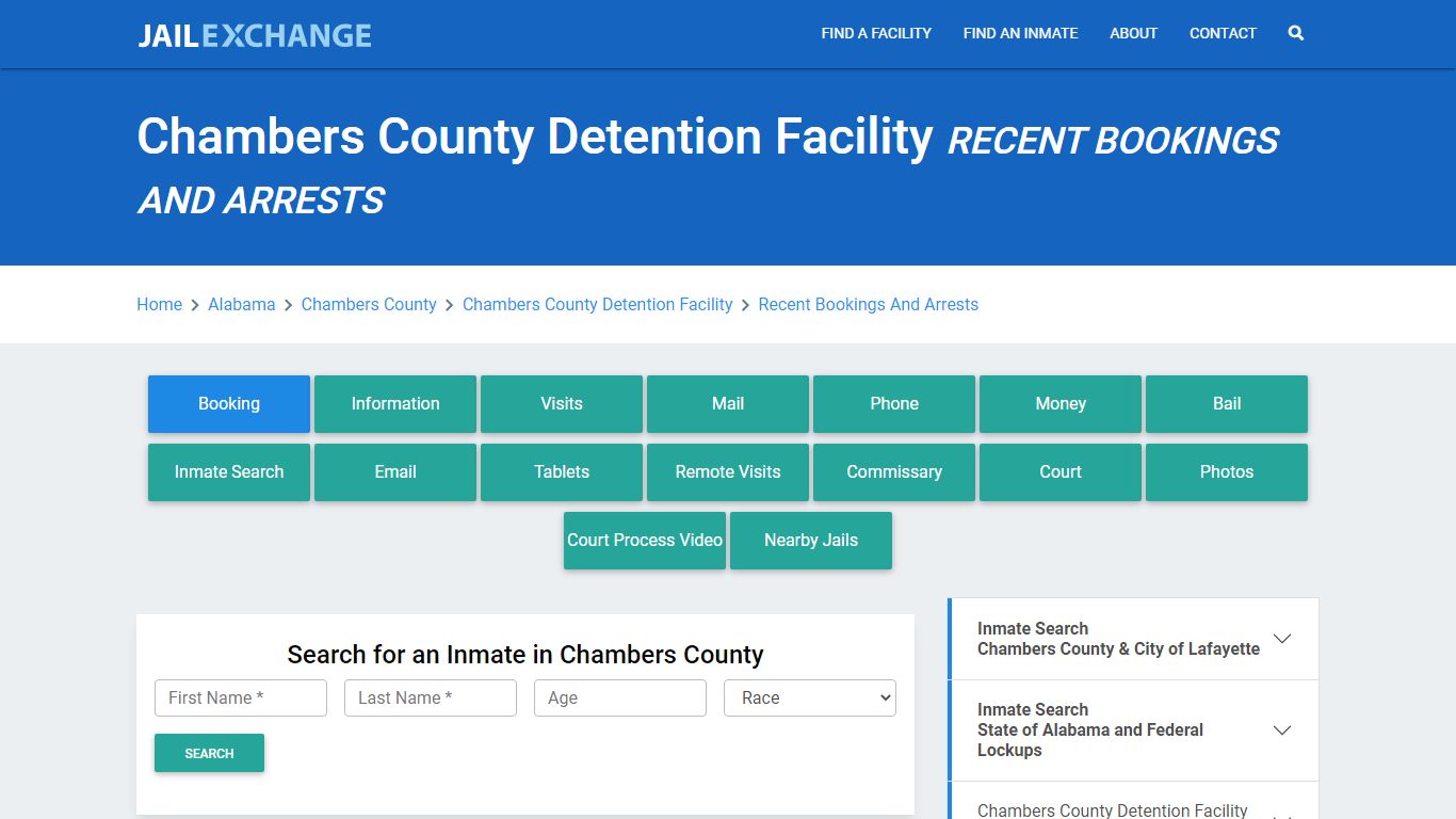 Chambers County Jail AL Recent Arrests and Bookings - Jail Exchange